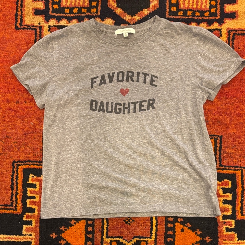 Favorite Daughter Gray Tee with red Heart